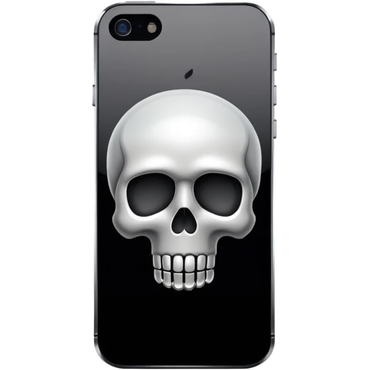 iPhone 5s with a skull emoji instead of the Apple logo emoji