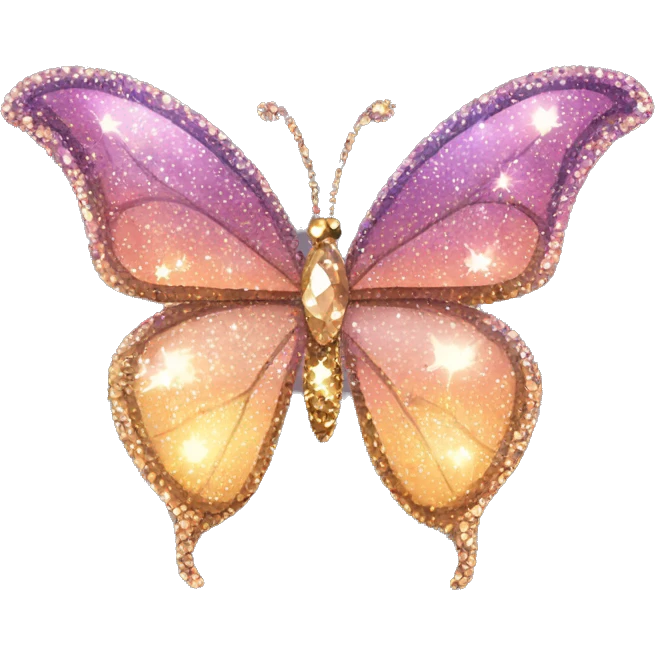 Glittery Starry Gemstone Butterfly emoji