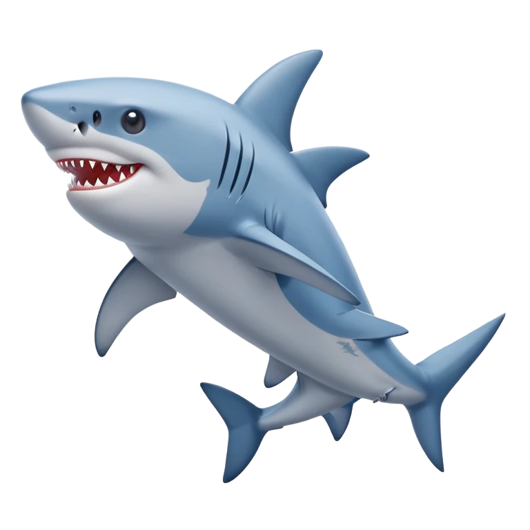 friendly shark wearing blue Nike shoes emoji