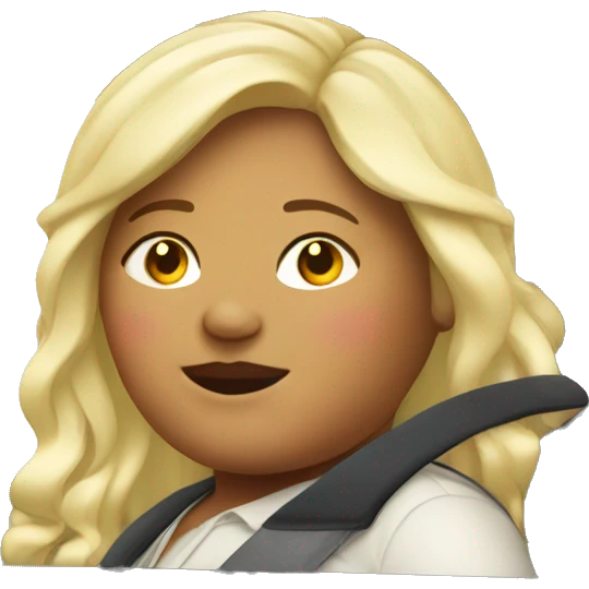 Fat girl in a BMW car emoji