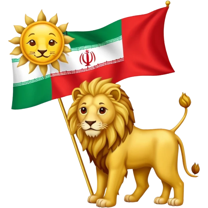 Create a emoji of the old lion and sun flag iran emoji