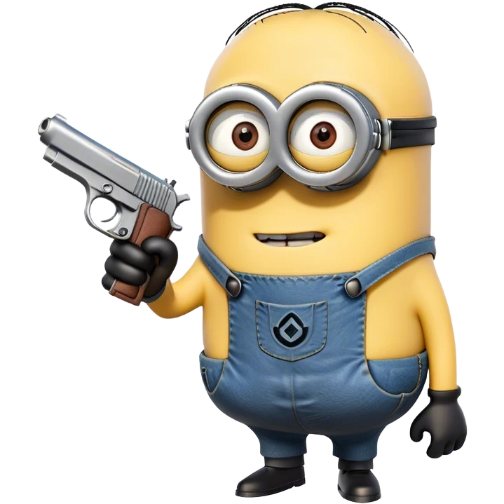 minion from despicable me shooting a pistol emoji