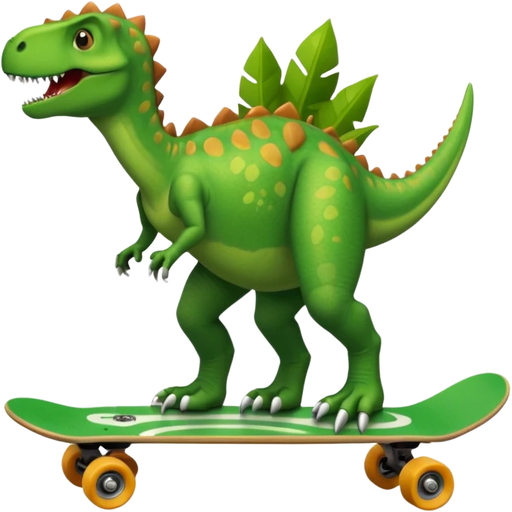 Dinosaur on a skateboard emoji