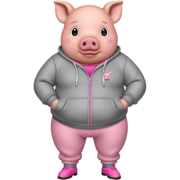 fat pig wearing sweat emoji