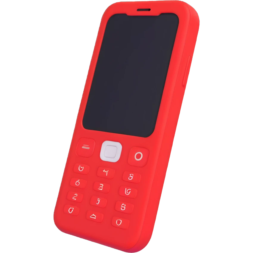 mobile phone, vibrant red color #ff0039 emoji
