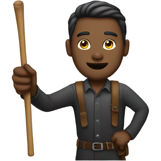 Man pointing a stick emoji