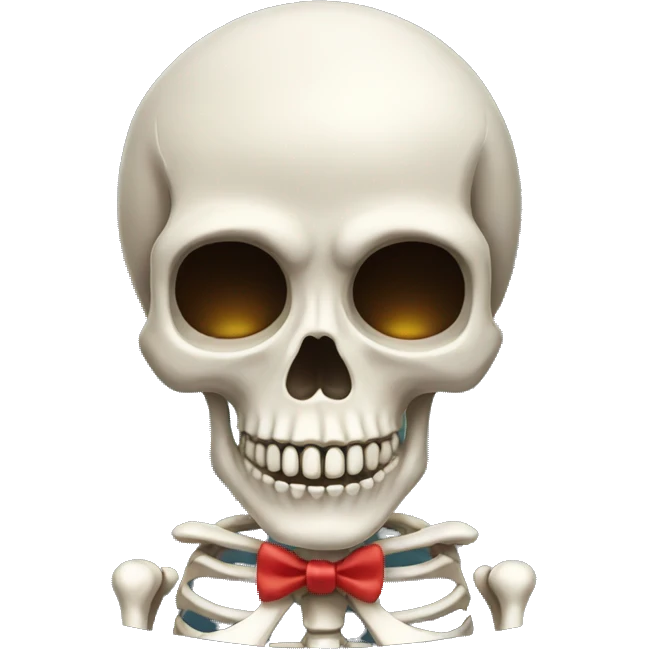 Skeleton with bow emoji