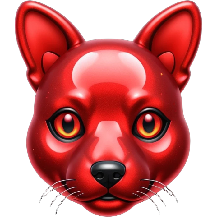 red glitter cyberpunk dog emoji