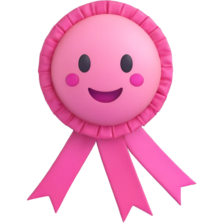 pink emoji with a ribbon emoji