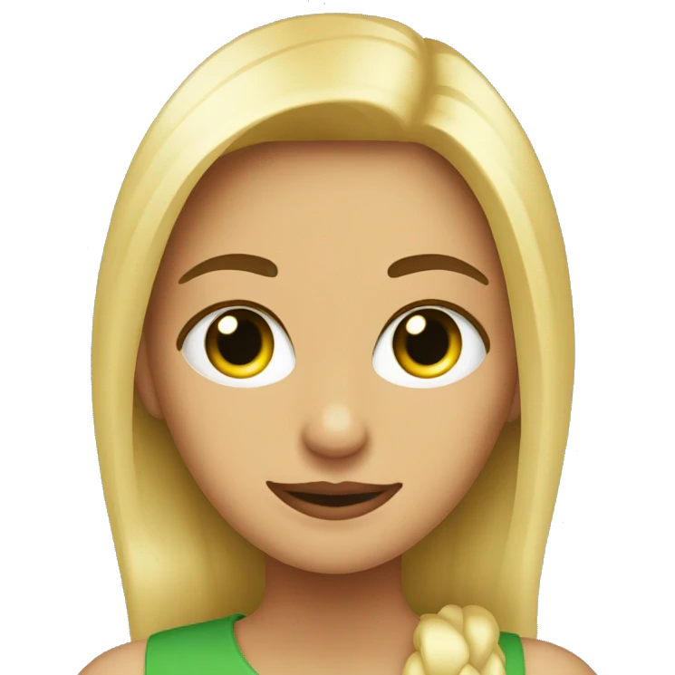 Chica rubia y ojos verdes saltando  emoji