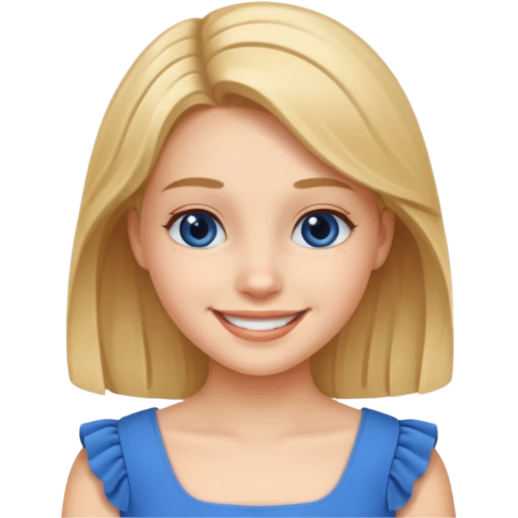 یه دختر با لباس آبی emoji