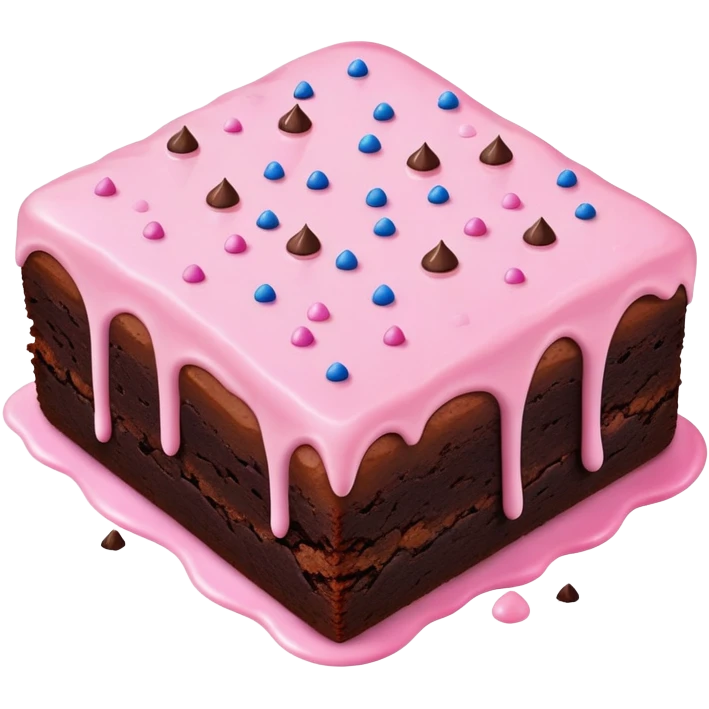 ultra realistic brownie with pink icing emoji