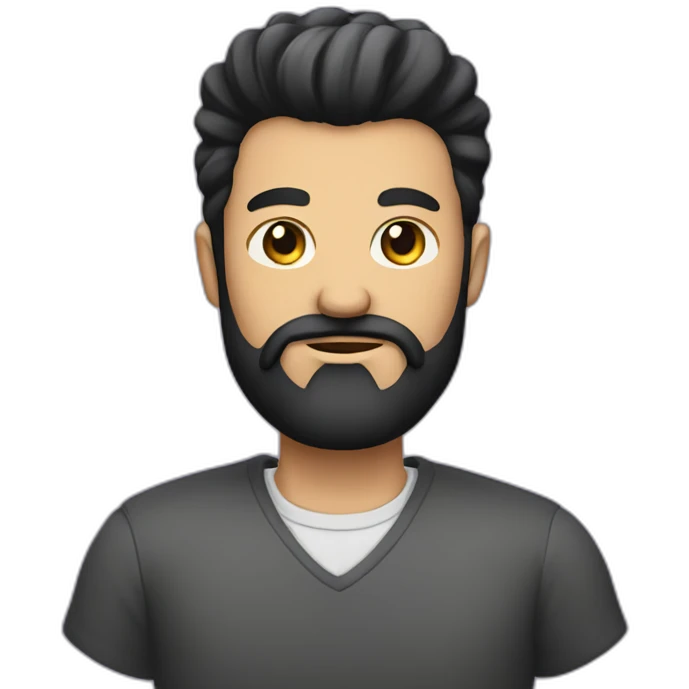 male with big black beard and a quiff emoji