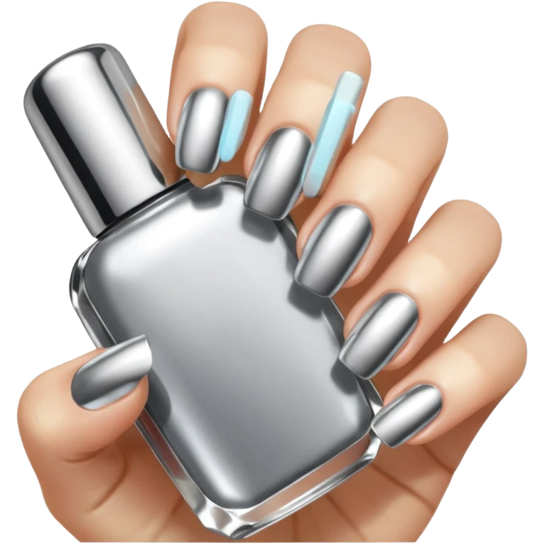 chrome acrylic nails emoji