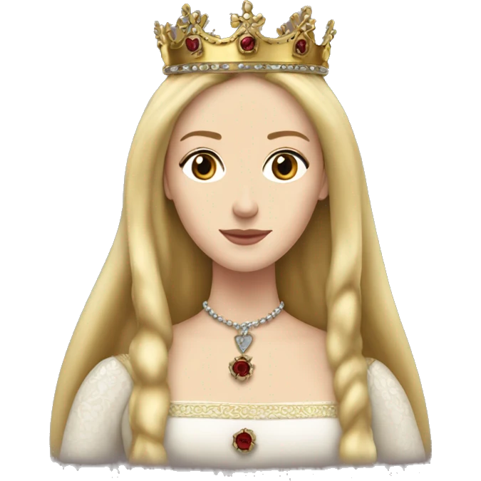 Queen Jane tudor England long blonde hair crown emoji