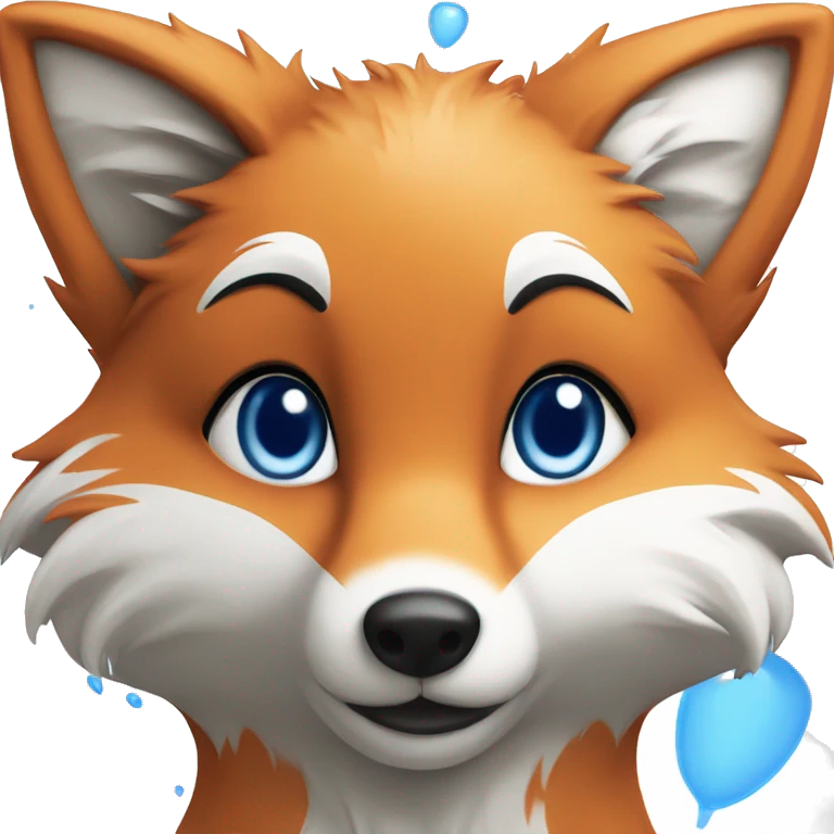 fox with blue and white fur they say hi emoji