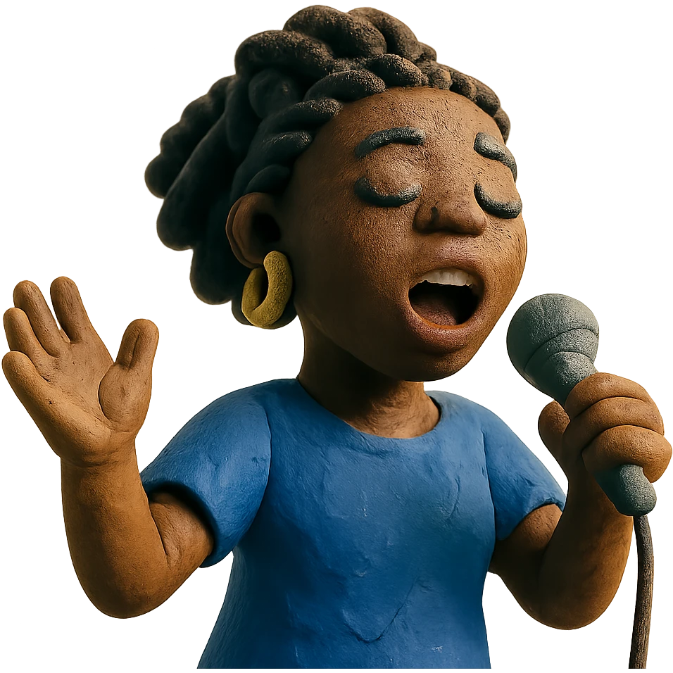 singing black girl emoji