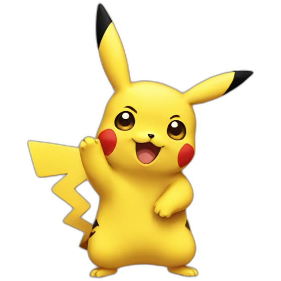 Pikachu waving emoji