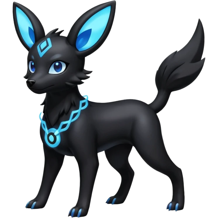 Houndoom-Electrike-Umbreon-Fakémon-hybrid-creature (full body)  emoji