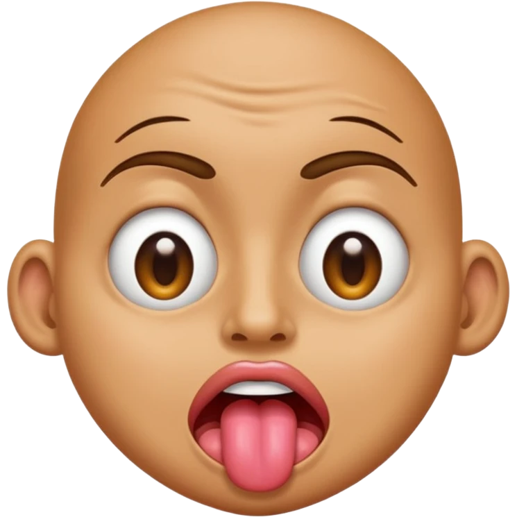 Rolled eyes with tongue out emoji
