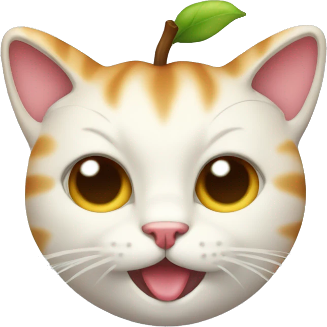 Apple cat emoji with tongue out emoji
