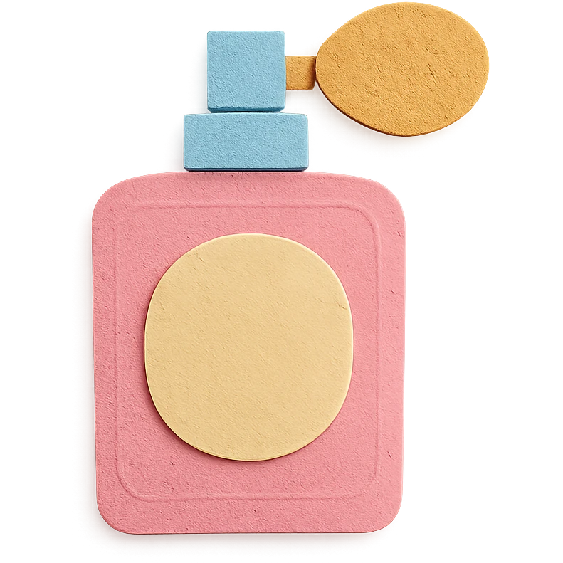 pink perfume bottle in paper craft style emoji