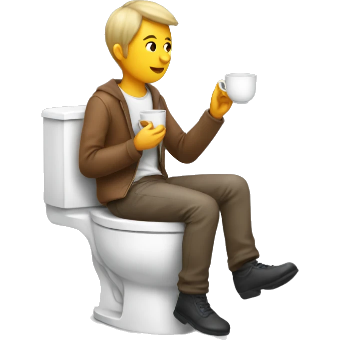 Person drinking tea while on toilet emoji