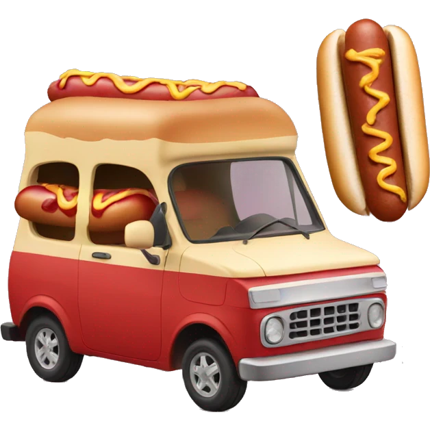 Car eating hotdogs emoji