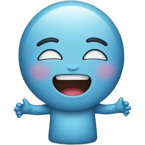 Cute face emoji with hands out holding a well emoji