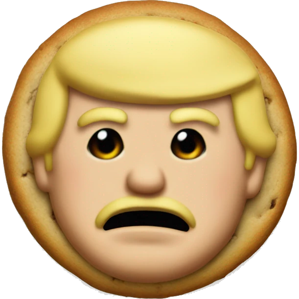 Donald trump on a cookie emoji