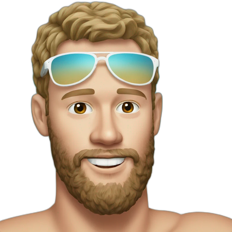 Jonathan Toews as beach bum with beard emoji