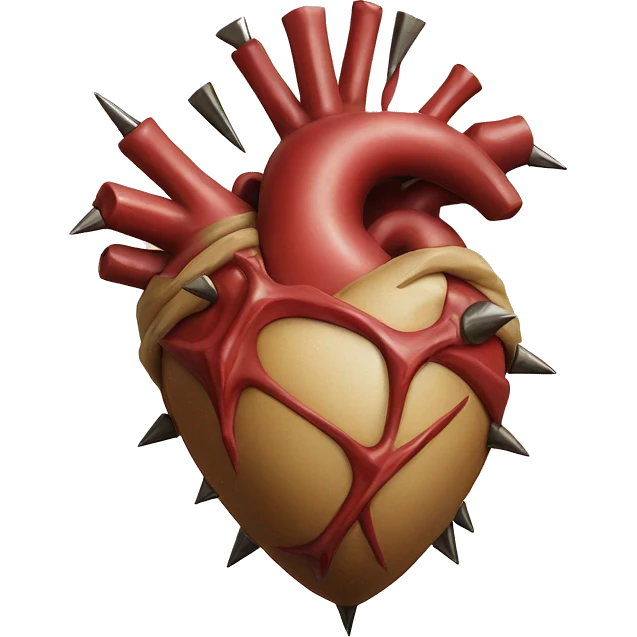 middle ages anatomical heart with spikes  emoji