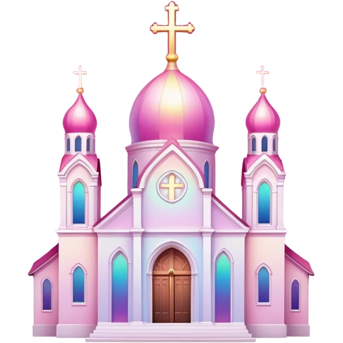 Iridescent divine holy godly romantic pink-white-gradient church  emoji