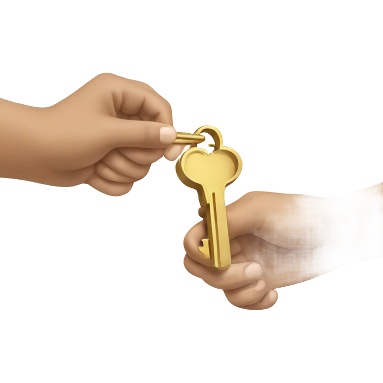 Hands holding elegant key emoji
