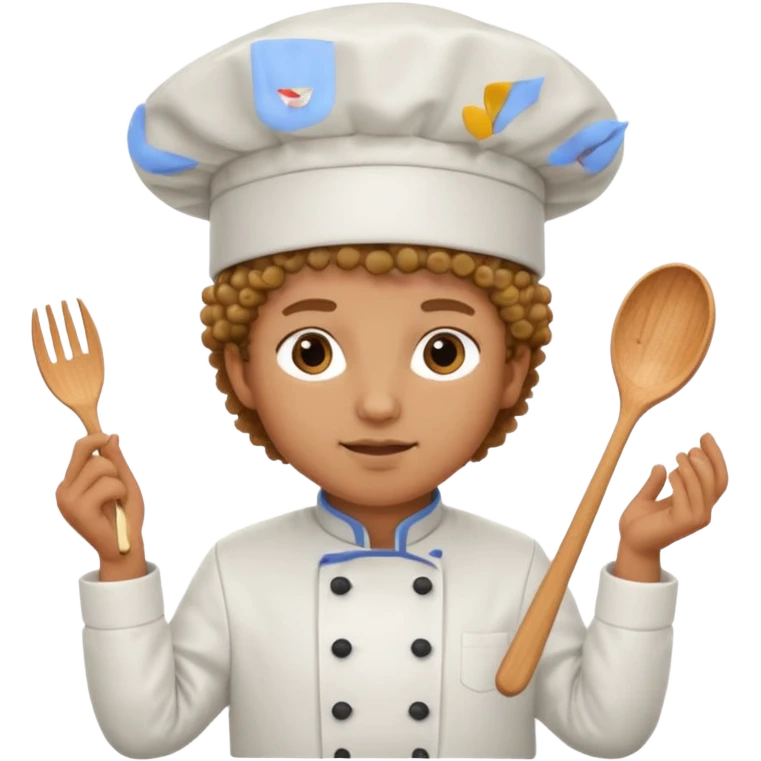آشپز مو فرفری emoji