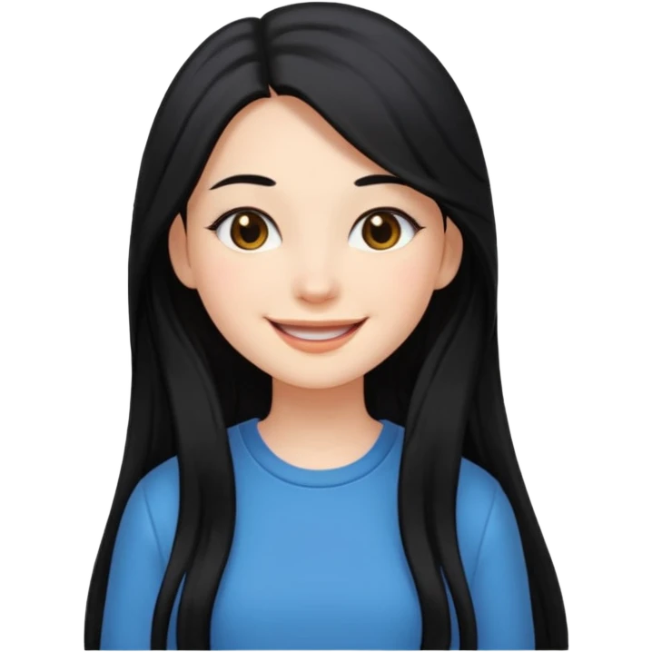 Girl with black and long hair with aesthetic clothes  emoji