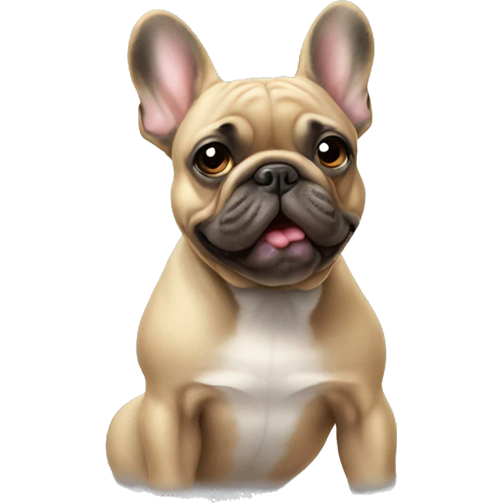 Frenchie blowing kiss emoji