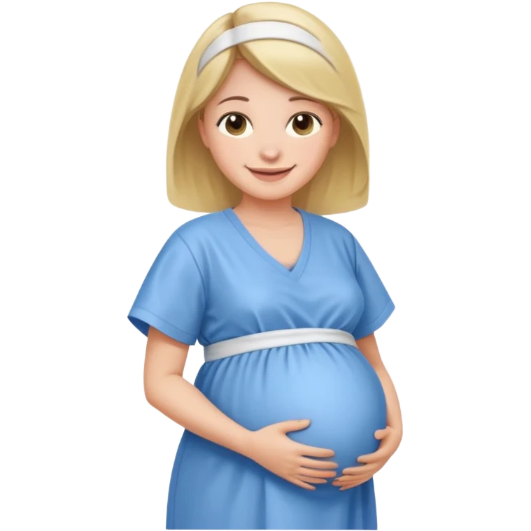 병원 앞에 서있는 임산부 emoji