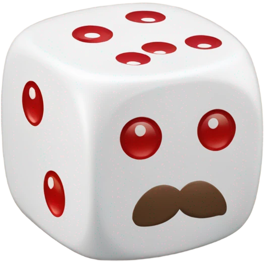 
Red and white dice with suit emoji