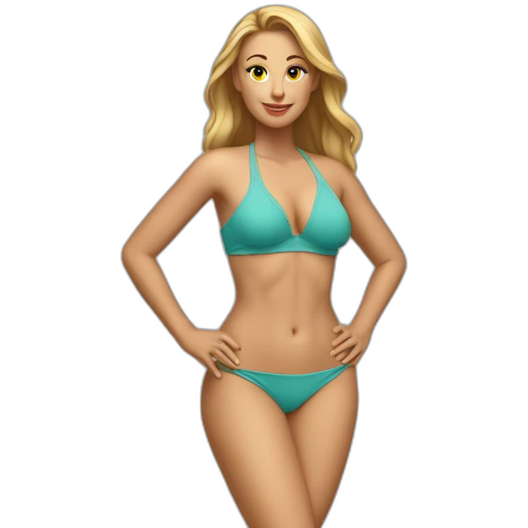 soft-fit Caucasian woman bikini (beach body) bed emoji