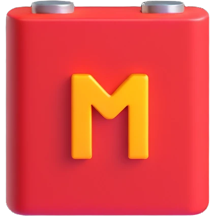 realistic 3D red low battery icon with soft shadow, isolated on white background emoji