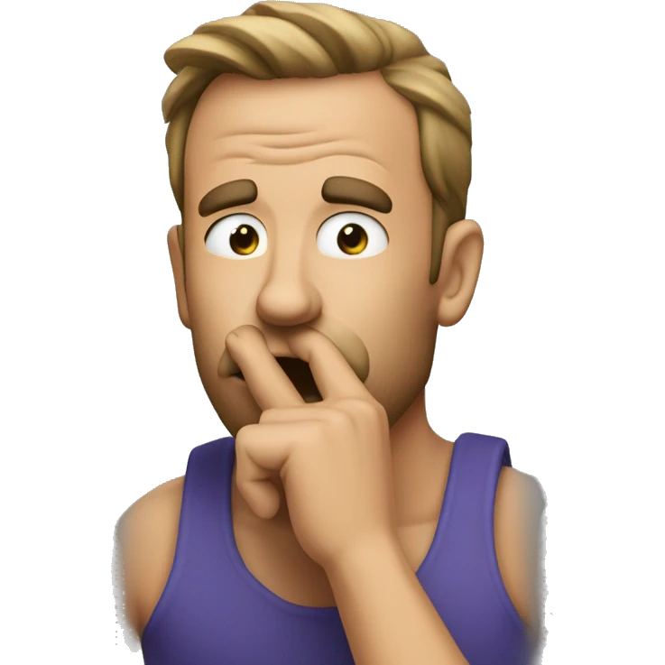 a sigma chad doing the mewing pose shushing  emoji