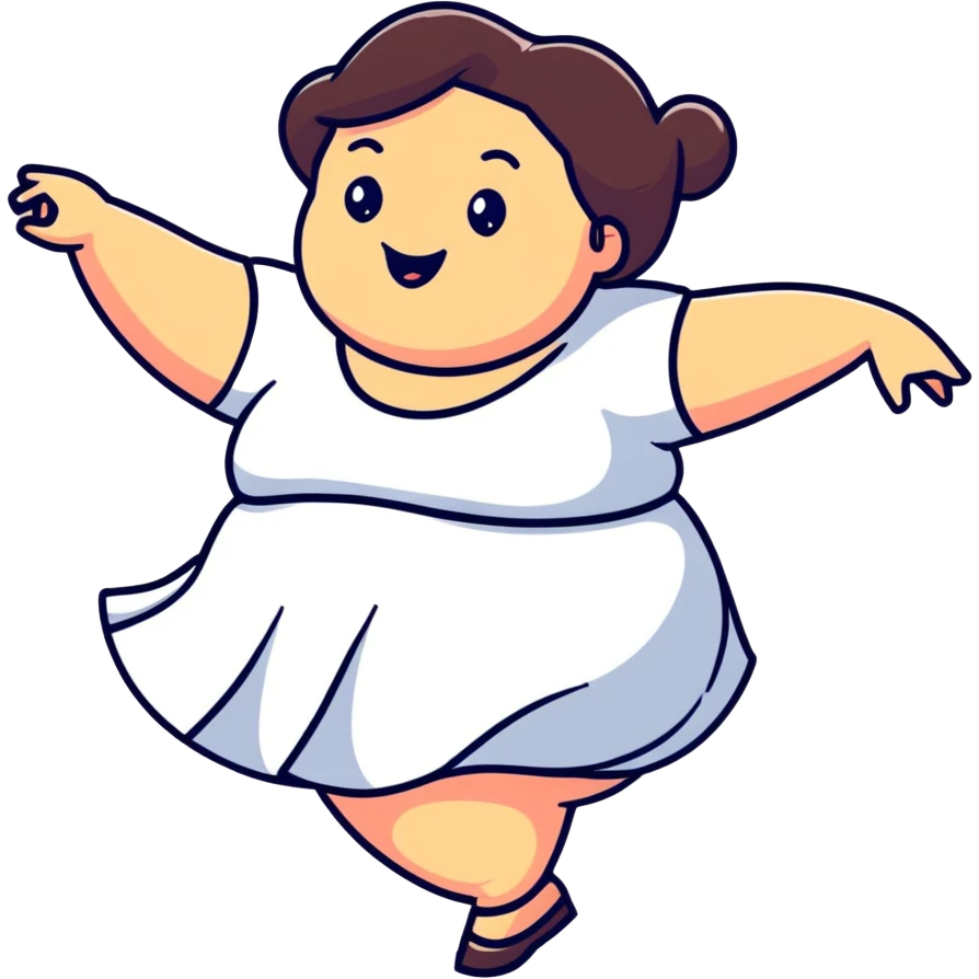 Hot chubby lady dancing happily  emoji