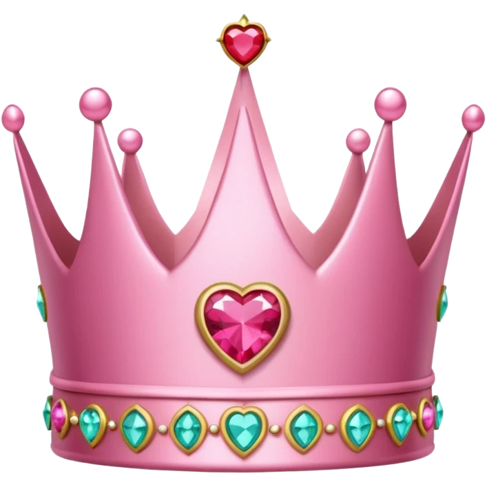 Crown little pink with heart emoji