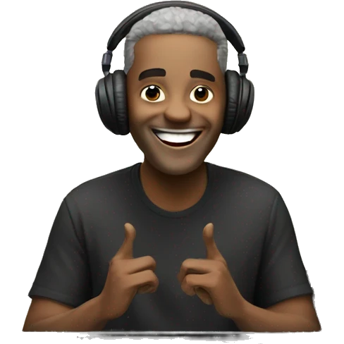 audiophile with big smile emoji