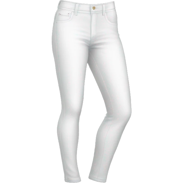 Realistic isolated side view of a pair of white jegging pants with ripe in them. emoji
