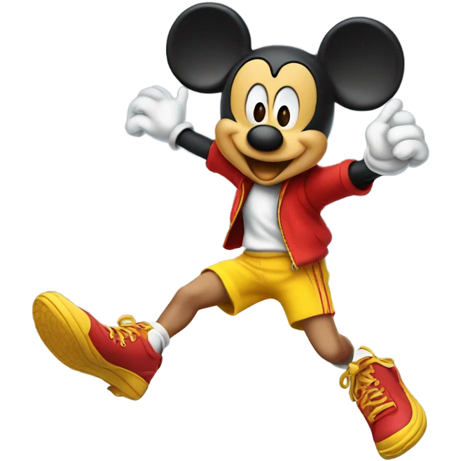 Mickey Mouse pole vaulting emoji