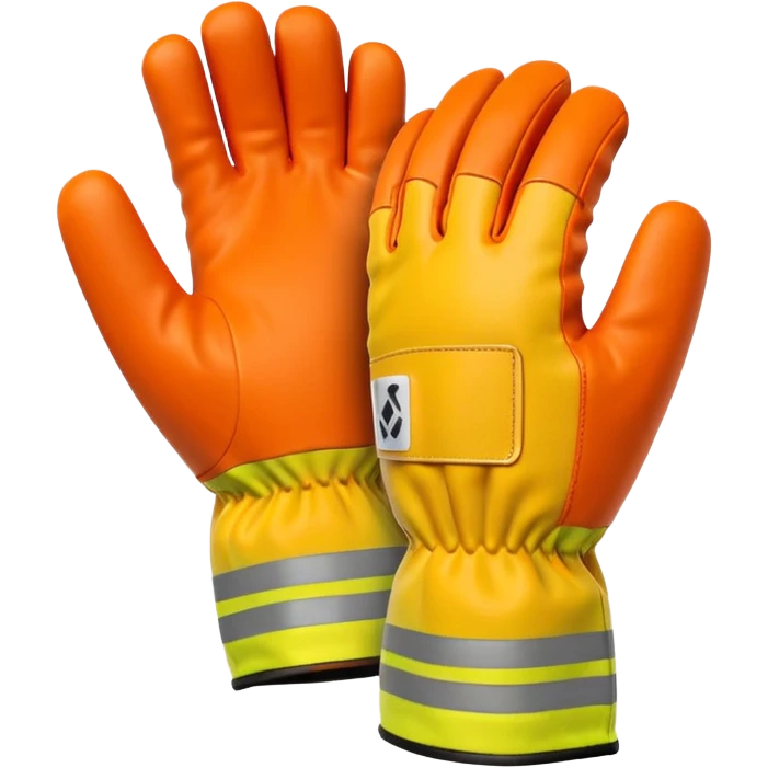 thick work gloves with reinforced palms, construction safety equipment, 3D emoji style emoji
