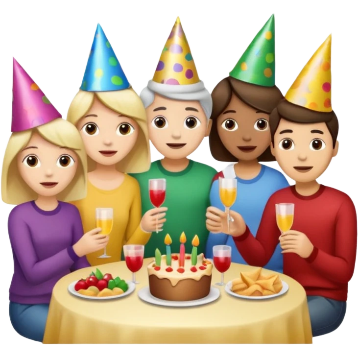 200 people eating at a family party emoji