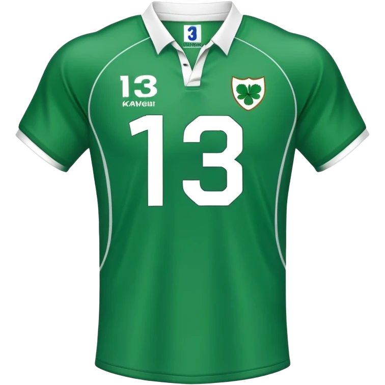 rugby irish jersey with the name kavanagh and number thirteen emoji